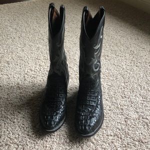 Authentic Alligator Tony Lama black cowboyboots